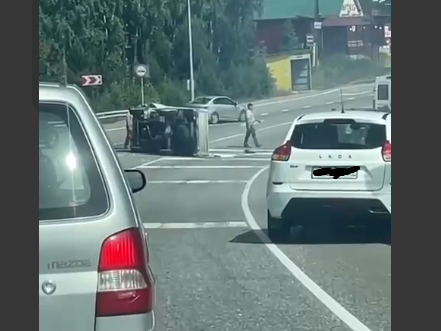 Фото В районе Бурятии произошло ДТП с опрокидыванием автомобиля