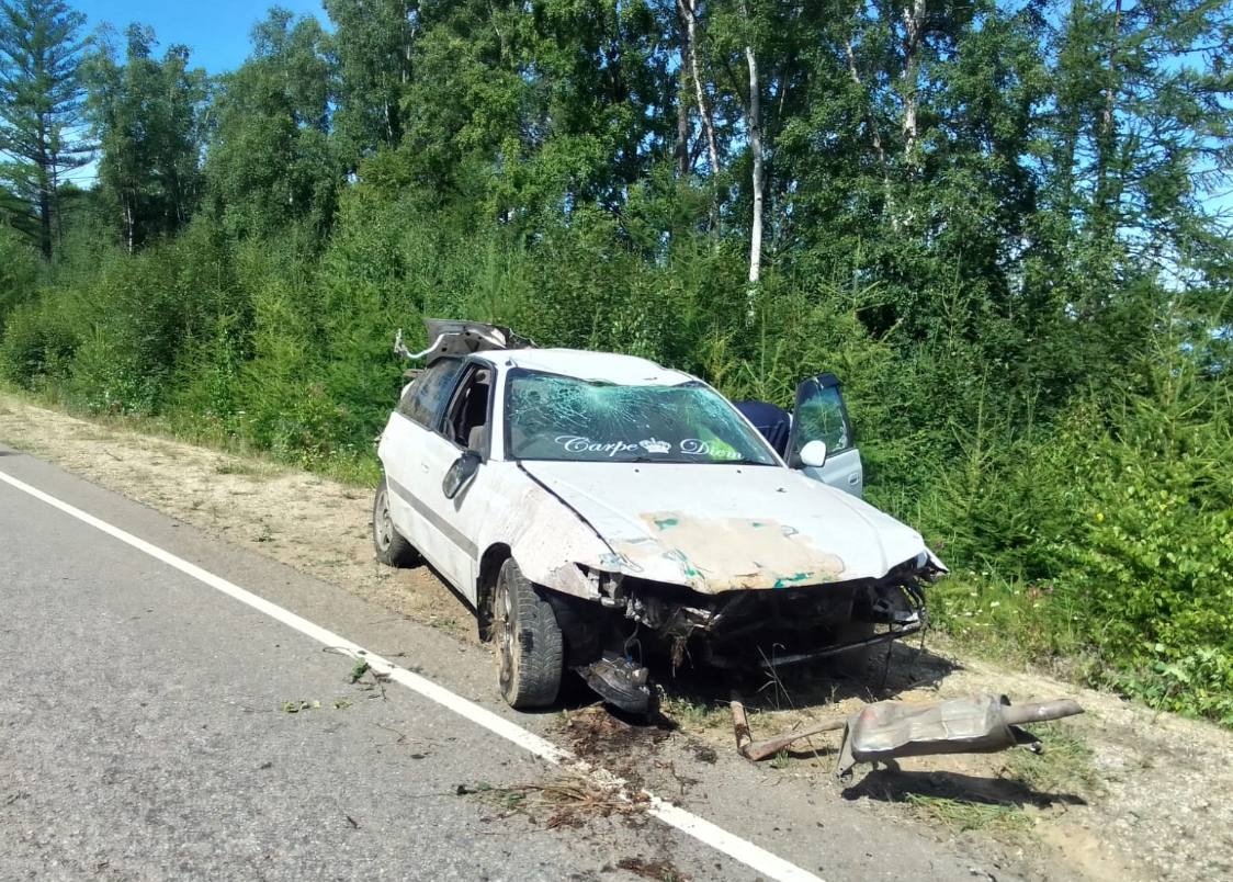 Фото В районе Бурятии пьяный водитель перевернулся с пассажиркой