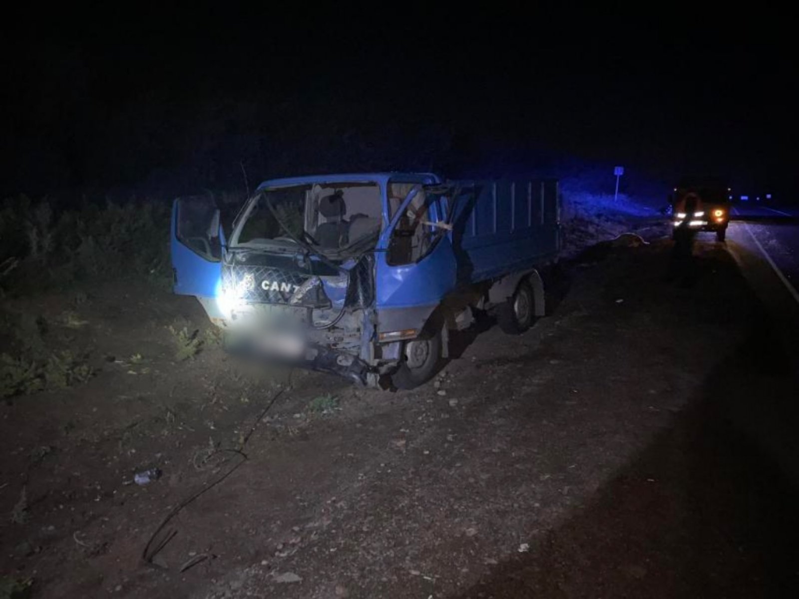 Фото В районе Бурятии водитель грузовика сбил на трассе корову