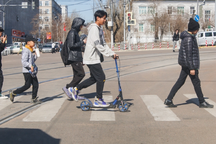 Фото Впервые в истории города Улан-Удэ на два раза покрасят пешеходные переходы