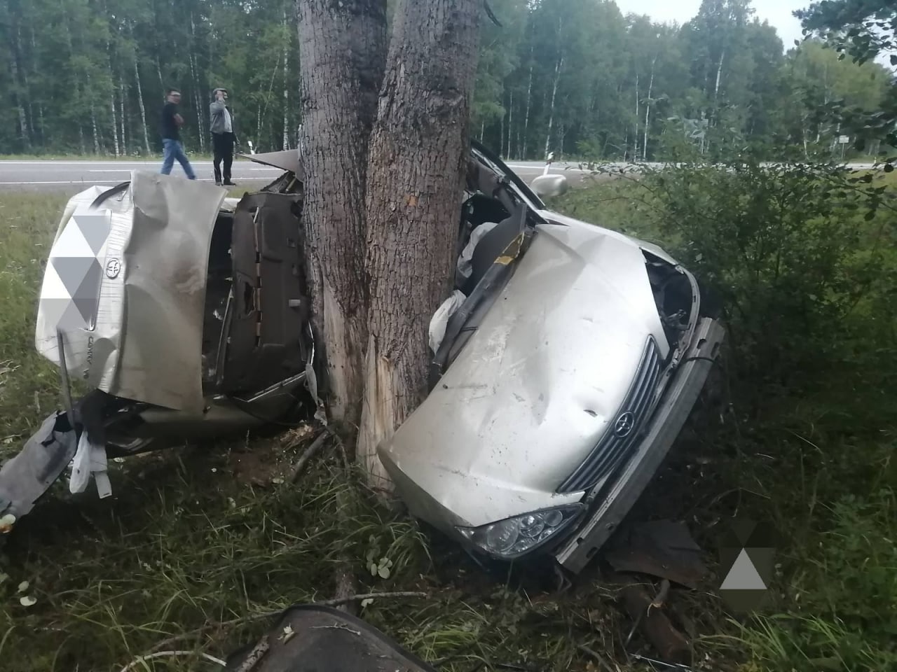Фото В Бурятии два человека погибли, врезавшись на автомобиле в дерево