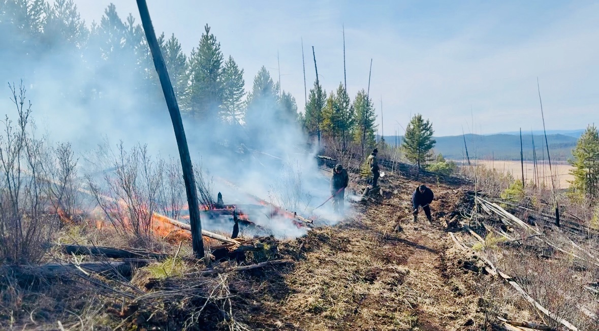 Фото Более трёхсот человек сражаются с огнём в лесах Бурятии