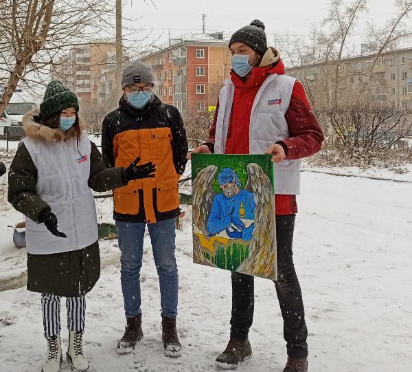 Фото "Молодая гвардия" поддержала врачей Бурятии (ФОТО)