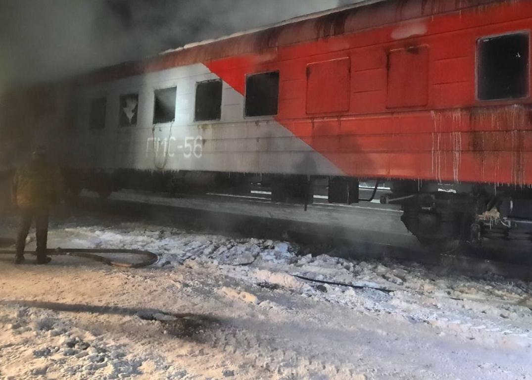Фото В Бурятии на станции Джида загорелся вагон